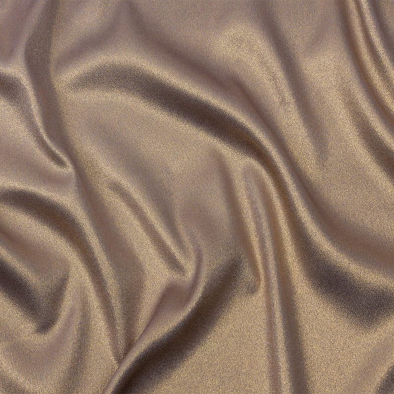 Stretch Polyester Crepe with Gold Foiling - Gray - Devyn Collection