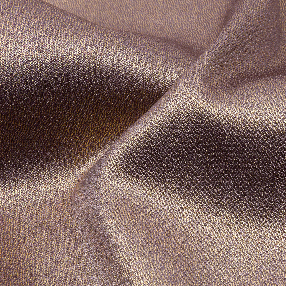 Stretch Polyester Crepe with Gold Foiling - Purplish Gray - Devyn Collection
