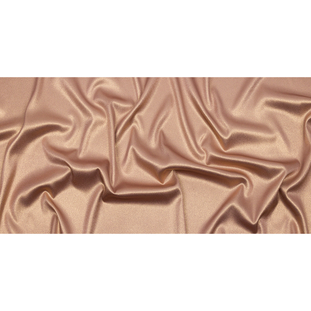 Stretch Polyester Crepe with Gold Foiling - Tan - Devyn Collection