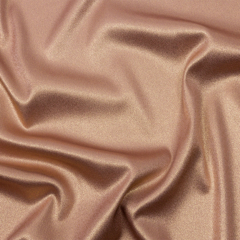 Stretch Polyester Crepe with Gold Foiling - Tan - Devyn Collection