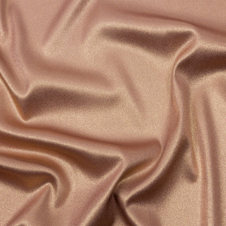 Stretch Polyester Crepe with Gold Foiling - Tan - Devyn Collection