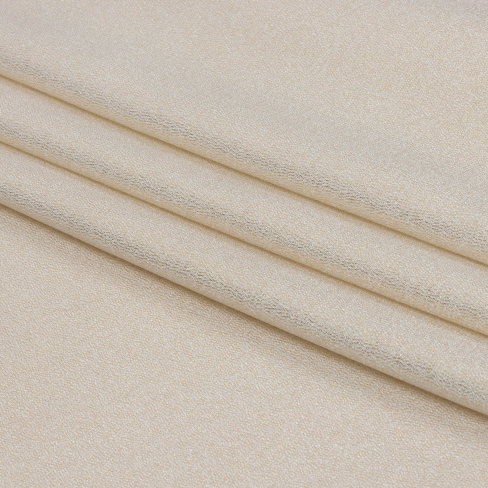 Stretch Polyester Crepe with Gold Foiling - White - Devyn Collection