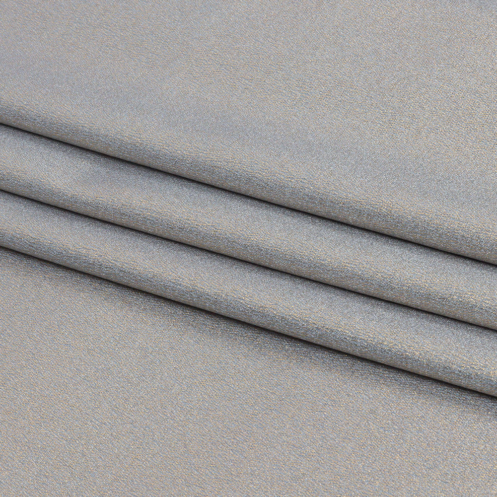 Stretch Polyester Crepe with Gold Foiling - Baby Blue - Devyn Collection