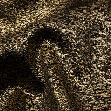 Stretch Polyester Crepe with Gold Foiling - Black - Devyn Collection