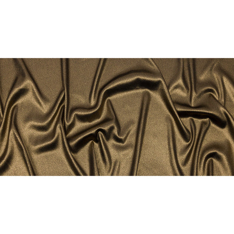 Stretch Polyester Crepe with Gold Foiling - Black - Devyn Collection