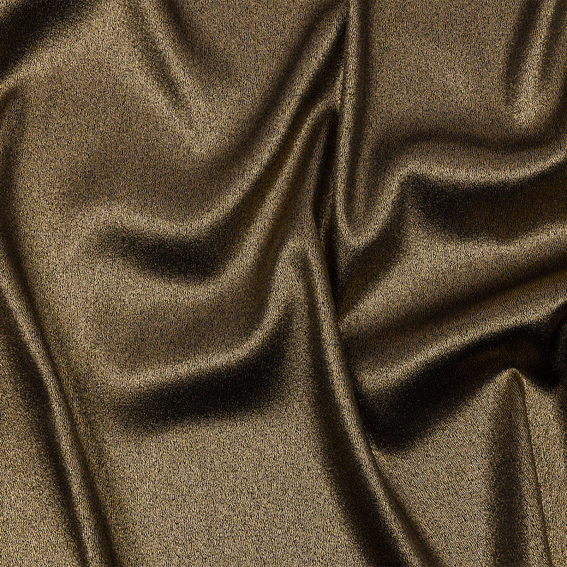 Stretch Polyester Crepe with Gold Foiling - Black - Devyn Collection