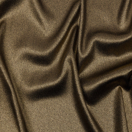 Stretch Polyester Crepe with Gold Foiling - Black - Devyn Collection