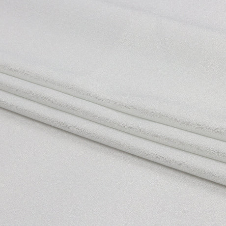 Stretch Polyester Crepe with Gold Foiling - White - Devyn Collection