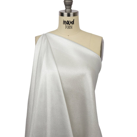 Stretch Polyester Crepe with Gold Foiling - White - Devyn Collection
