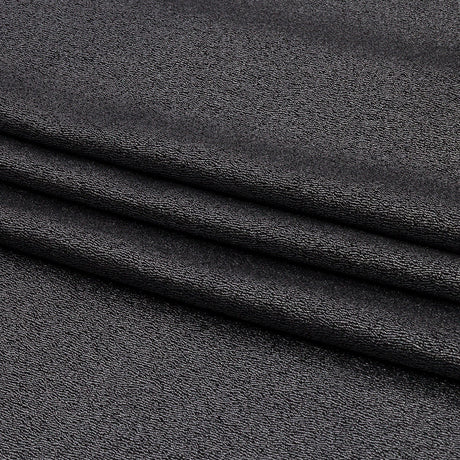 Stretch Polyester Crepe with Gold Foiling - Black - Devyn Collection