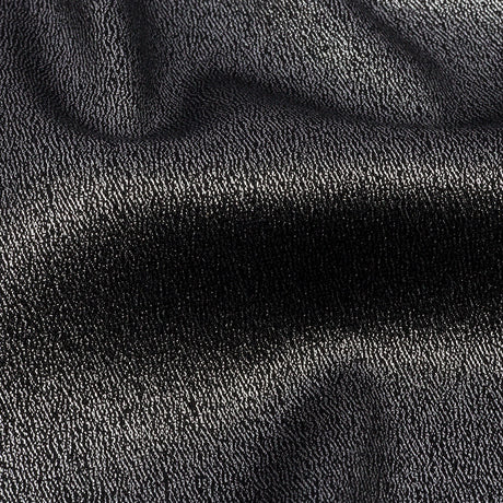 Stretch Polyester Crepe with Gold Foiling - Black - Devyn Collection