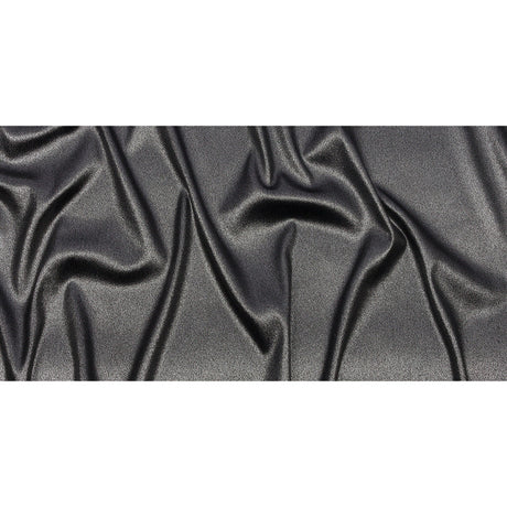 Stretch Polyester Crepe with Gold Foiling - Black - Devyn Collection