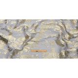 Polyester Chiffon Plisse with Abstract Gold Foiling - Gray - Aralia Collection