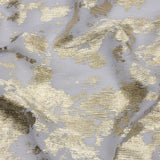 Polyester Chiffon Plisse with Abstract Gold Foiling - Gray - Aralia Collection