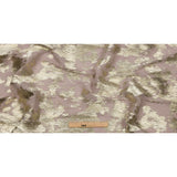 Polyester Chiffon Plisse with Abstract Gold Foiling - Tan - Aralia Collection