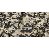 Polyester Chiffon Plisse with Abstract Gold Foiling - Black - Aralia Collection