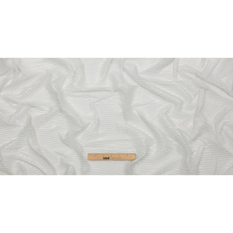 Polyester Chiffon with Abstract Pleats and Gold Foil - Silver Gray - Melia Collection