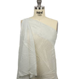 Polyester Chiffon with Abstract Pleats and Gold Foil - Silver Gray - Melia Collection
