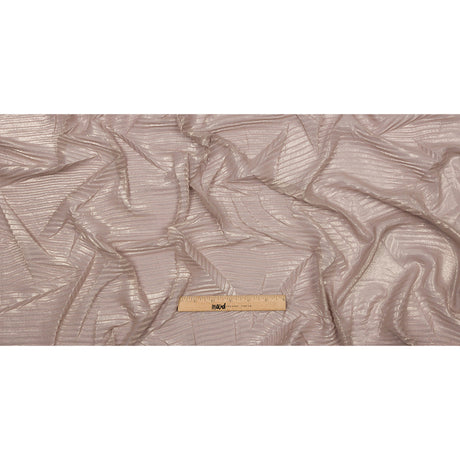 Polyester Chiffon with Abstract Pleats and Gold Foil - Tan - Melia Collection