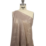 Polyester Chiffon with Abstract Pleats and Gold Foil - Tan - Melia Collection