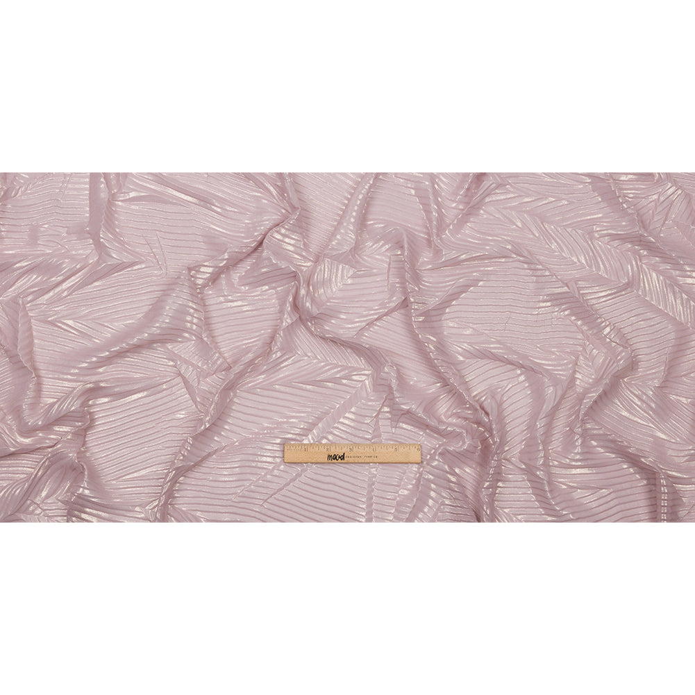 Polyester Chiffon with Abstract Pleats and Gold Foil - Mauve - Melia Collection