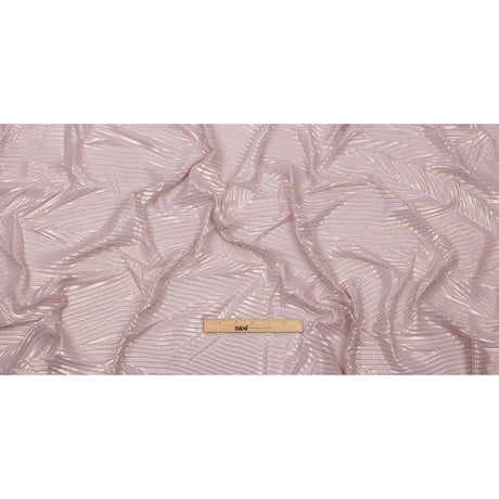 Polyester Chiffon with Abstract Pleats and Gold Foil - Mauve - Melia Collection