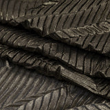 Polyester Chiffon with Abstract Pleats and Gold Foil - Black - Melia Collection