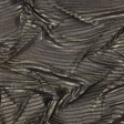 Polyester Chiffon with Abstract Pleats and Gold Foil - Black - Melia Collection