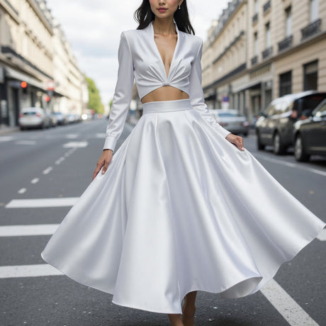 Polyester Duchess Satin - White - Dominique Collection