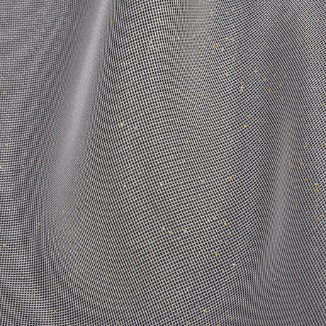Polyester Mesh Organza with Gold Glitter - White - Starlight Collection