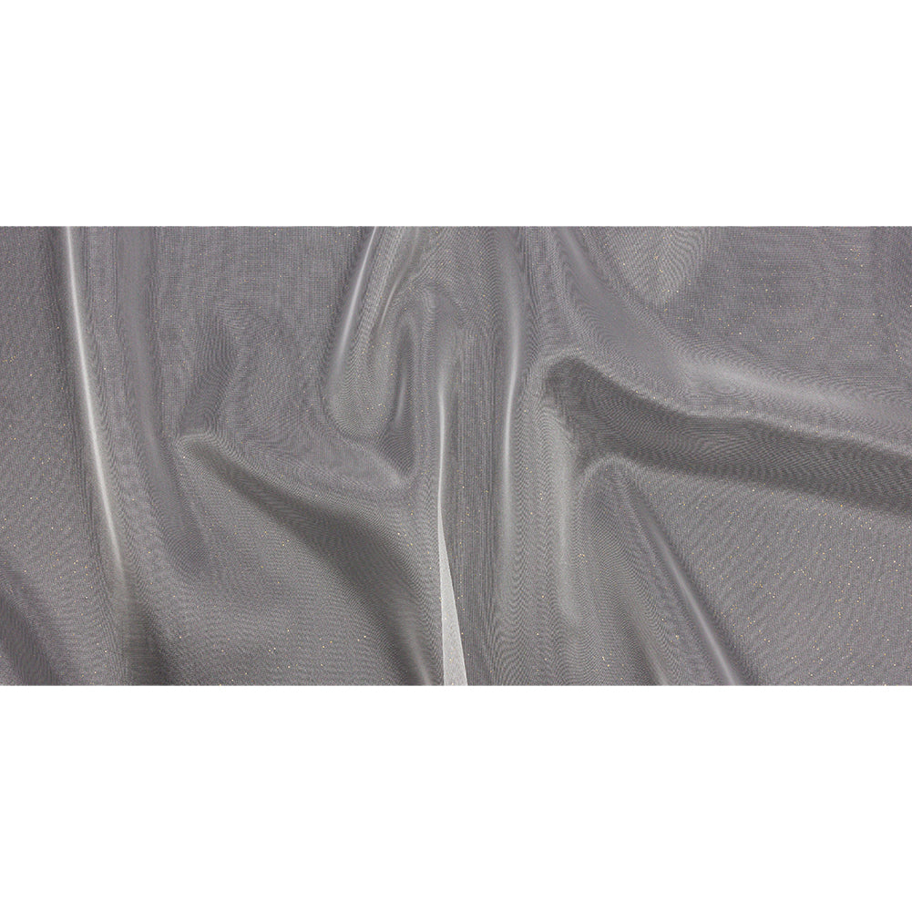 Polyester Mesh Organza with Gold Glitter - White - Starlight Collection