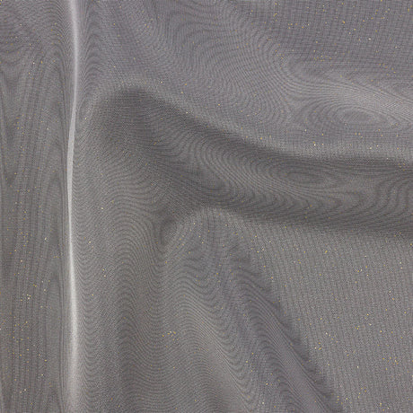 Polyester Mesh Organza with Gold Glitter - White - Starlight Collection