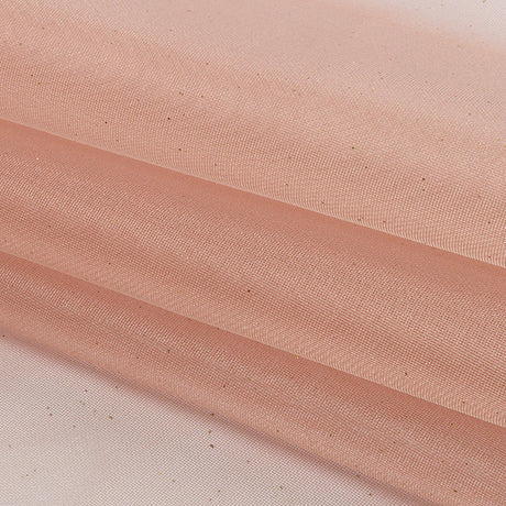 Polyester Mesh Organza with Gold Glitter - Rose Gold - Starlight Collection