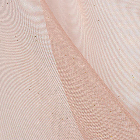 Polyester Mesh Organza with Gold Glitter - Rose Gold - Starlight Collection