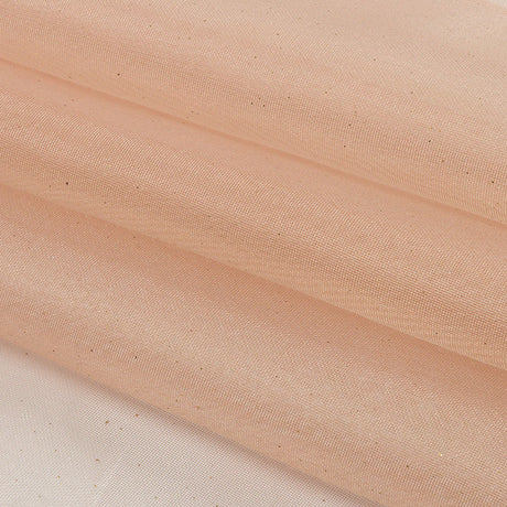 Polyester Mesh Organza with Gold Glitter - Tan - Starlight Collection