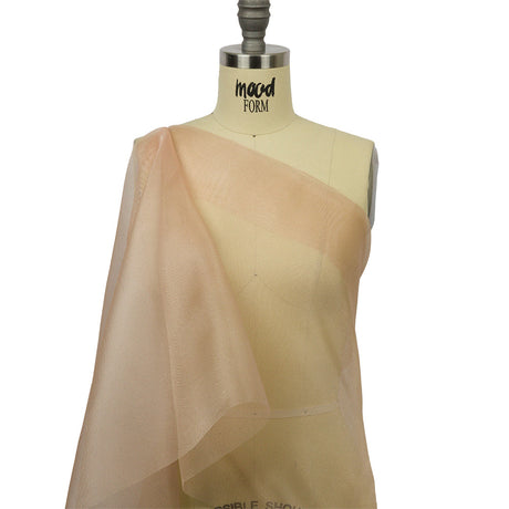 Polyester Mesh Organza with Gold Glitter - Tan - Starlight Collection