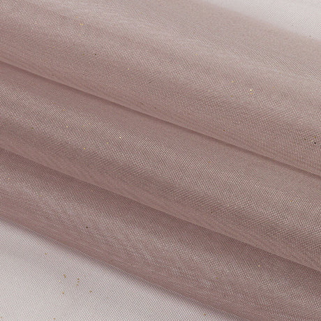 Polyester Mesh Organza with Gold Glitter - Stone - Starlight Collection