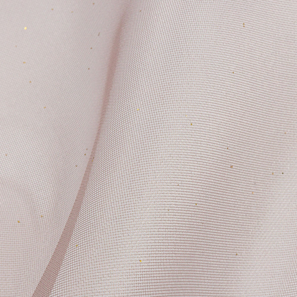Polyester Mesh Organza with Gold Glitter - Stone - Starlight Collection