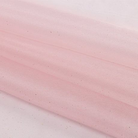 Polyester Mesh Organza with Gold Glitter - Baby Pink - Starlight Collection