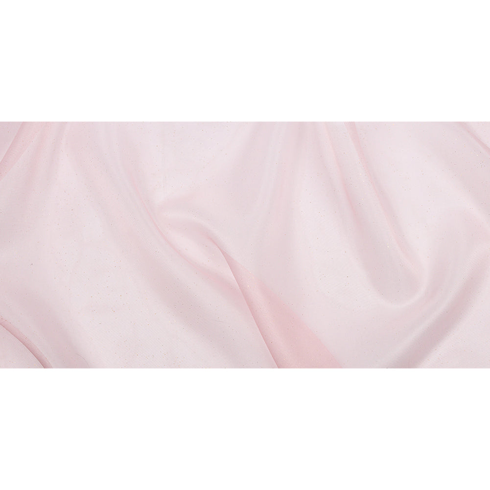 Polyester Mesh Organza with Gold Glitter - Baby Pink - Starlight Collection