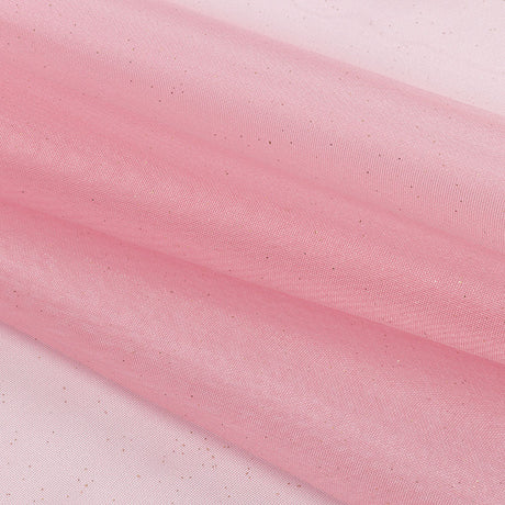 Polyester Mesh Organza with Gold Glitter - Bubblegum - Starlight Collection