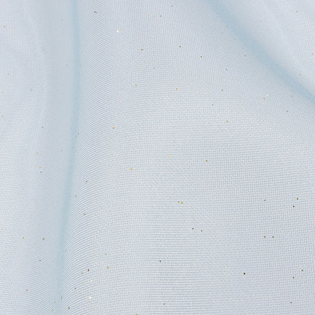 Polyester Mesh Organza with Gold Glitter - Sky Blue - Starlight Collection