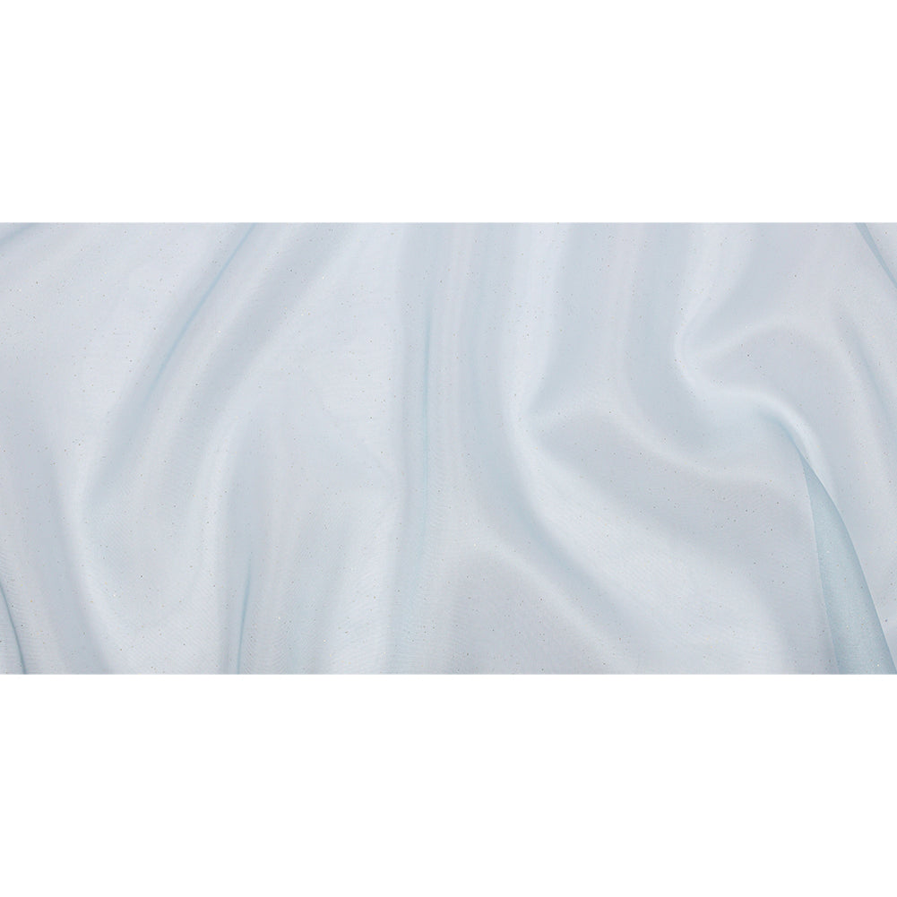 Polyester Mesh Organza with Gold Glitter - Sky Blue - Starlight Collection