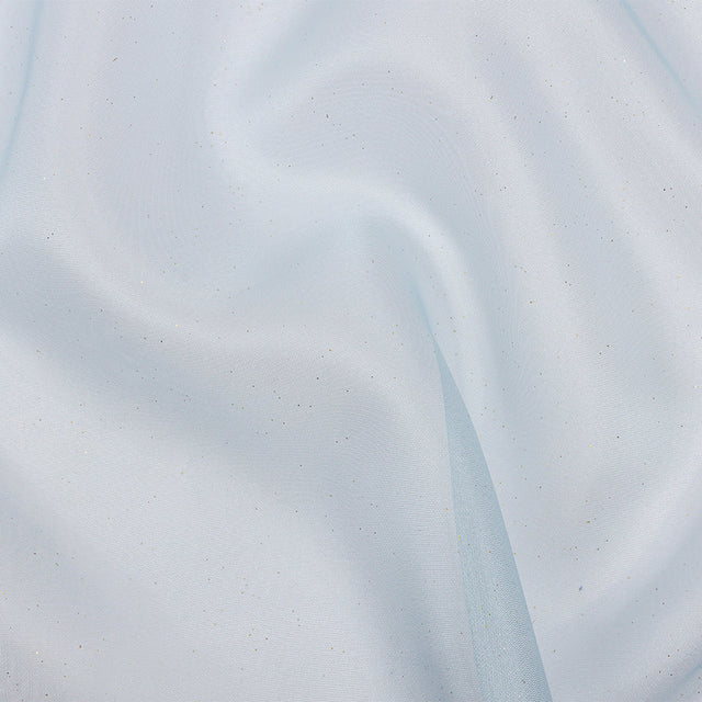 Polyester Mesh Organza with Gold Glitter - Sky Blue - Starlight Collection