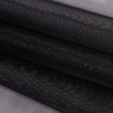 Polyester Mesh Organza with Gold Glitter - Black - Starlight Collection