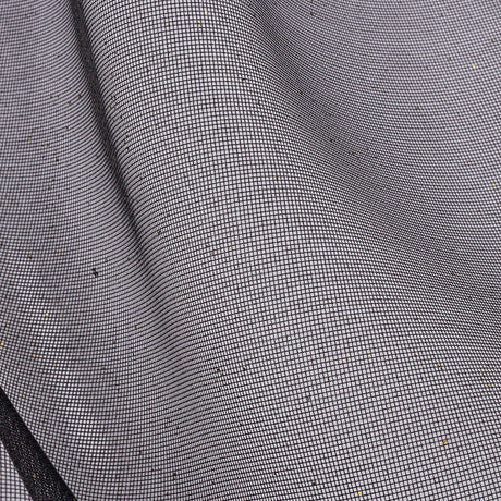 Polyester Mesh Organza with Gold Glitter - Black - Starlight Collection