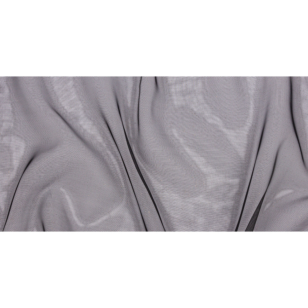 Polyester Mesh Organza with Gold Glitter - Black - Starlight Collection