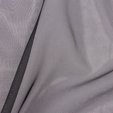 Polyester Mesh Organza with Gold Glitter - Black - Starlight Collection