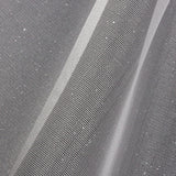 Polyester Mesh Organza with Silver Glitter - White - Starlight Collection