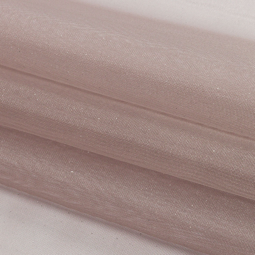 Polyester Mesh Organza with Silver Glitter - Stone - Starlight Collection